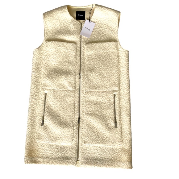 ❤️❤️❤️Tteory Zip Up Vest. Size M. Ivory - Picture 5 of 9